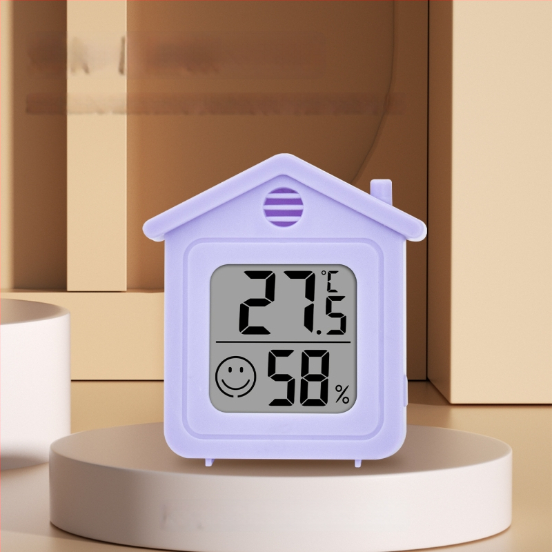 Вътрешен цифров измервател на температура и влажност — ултра тънък мини термометър с магнитен будилник (1,5V батерия)