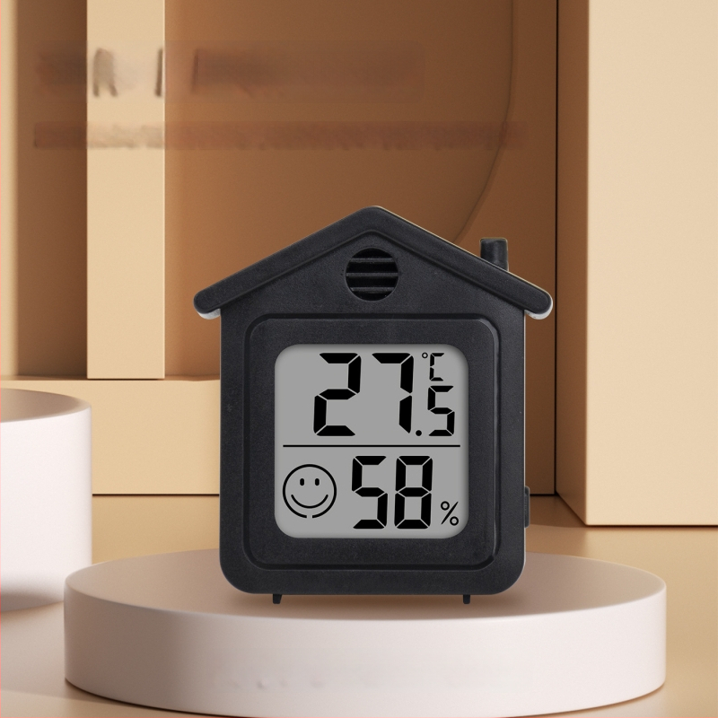 Вътрешен цифров измервател на температура и влажност — ултра тънък мини термометър с магнитен будилник (1,5V батерия)