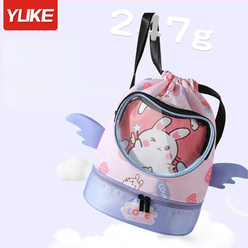 Rucsac pentru copii cu compartiment uscat/moc, impermeabil, model Cartoon, material poliester + EVA, unisex, pentru utilizare în aer liber