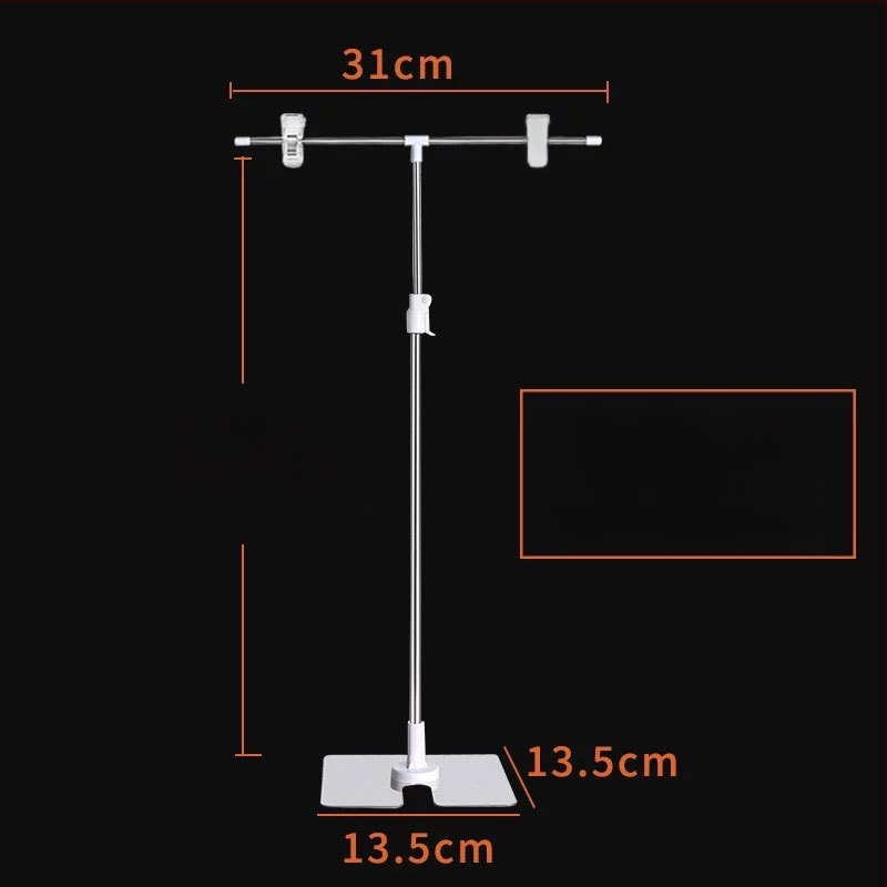 Настолен държач за плакати от неръждаема стомана с телескопично Л-образно рамо и клип за KT дъска за супермаркети
