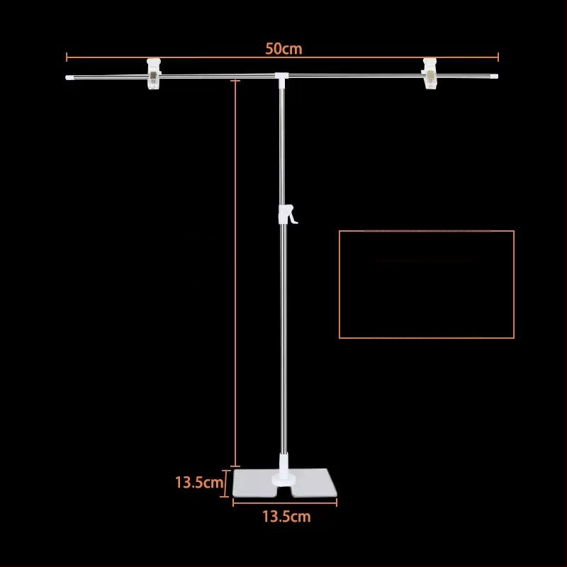 Настолен държач за плакати от неръждаема стомана с телескопично Л-образно рамо и клип за KT дъска за супермаркети
