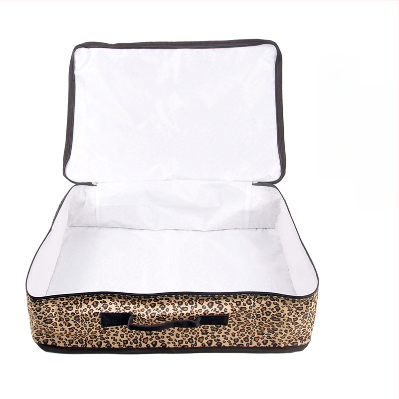 Τσάντα αποθήκευσης με λεοπάρ σχέδιο, αδιάβροχο Oxford ύφασμα, κυβοειδές σχήμα, πολυλειτουργικός οργανωτής