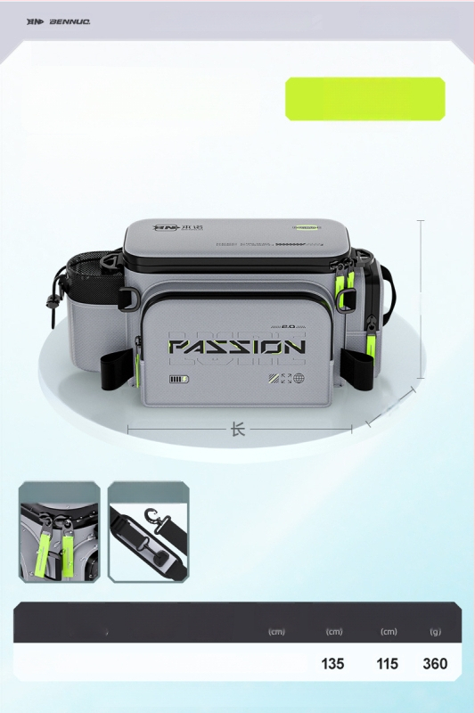 Benno чанта за примамки за риболов – водоустойчива, многофункционална талия чанта, мембранен материал, за зареждане на примамки, организация на линията, пръчка и макари