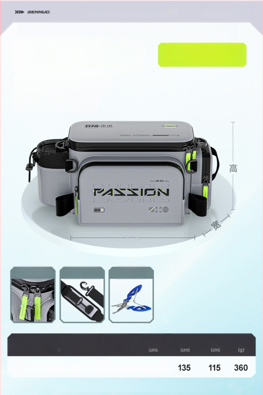 Benno чанта за примамки за риболов – водоустойчива, многофункционална талия чанта, мембранен материал, за зареждане на примамки, организация на линията, пръчка и макари