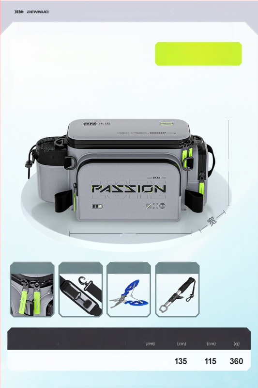 Benno чанта за примамки за риболов – водоустойчива, многофункционална талия чанта, мембранен материал, за зареждане на примамки, организация на линията, пръчка и макари