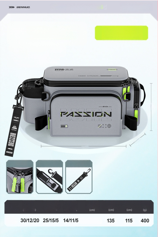 Benno чанта за примамки за риболов – водоустойчива, многофункционална талия чанта, мембранен материал, за зареждане на примамки, организация на линията, пръчка и макари