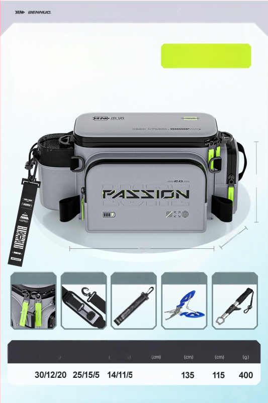 Benno чанта за примамки за риболов – водоустойчива, многофункционална талия чанта, мембранен материал, за зареждане на примамки, организация на линията, пръчка и макари