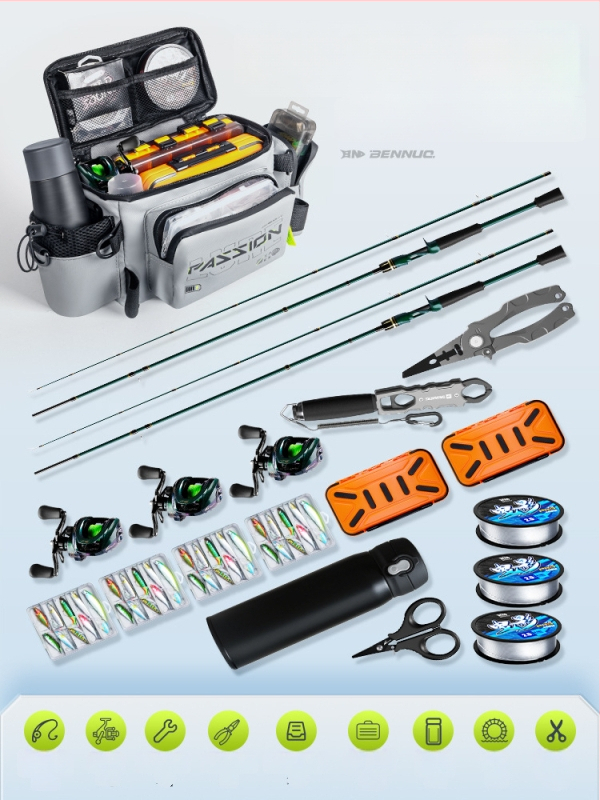 Benno чанта за примамки за риболов – водоустойчива, многофункционална талия чанта, мембранен материал, за зареждане на примамки, организация на линията, пръчка и макари