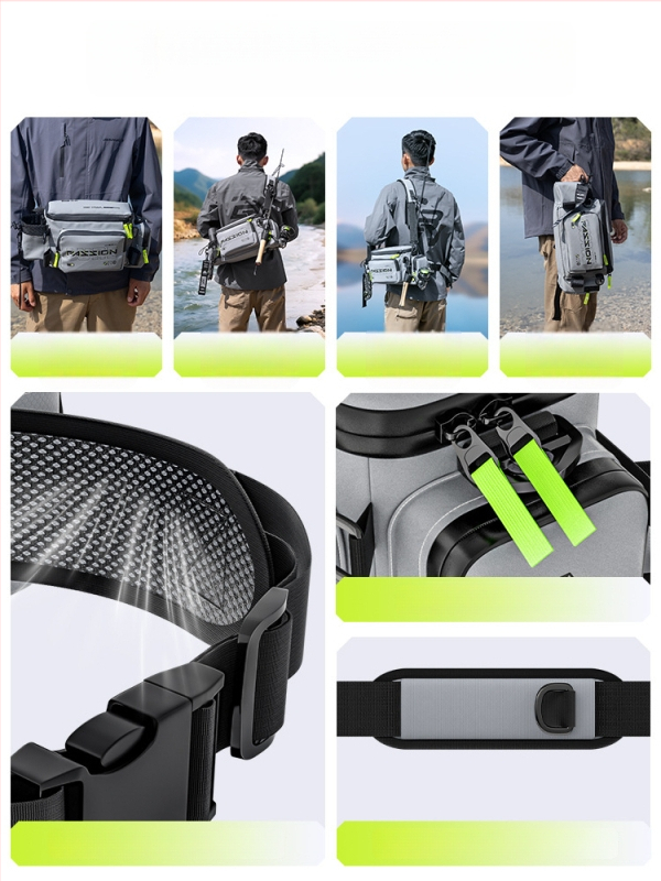 Benno чанта за примамки за риболов – водоустойчива, многофункционална талия чанта, мембранен материал, за зареждане на примамки, организация на линията, пръчка и макари