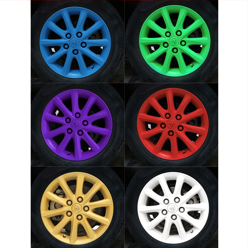 Automobilių ratų dažymo rinkinys su nuimamamu filmu, skirtas ratų spalvos keitimui, rankinis ir savarankiškas purškimas