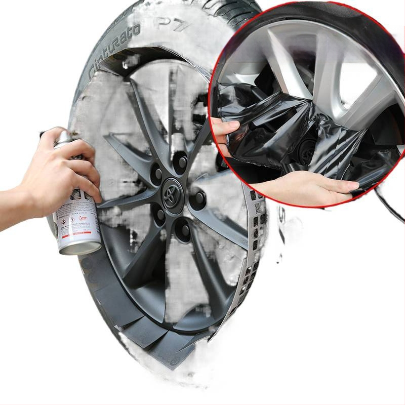 Automobilių ratų dažymo rinkinys su nuimamamu filmu, skirtas ratų spalvos keitimui, rankinis ir savarankiškas purškimas