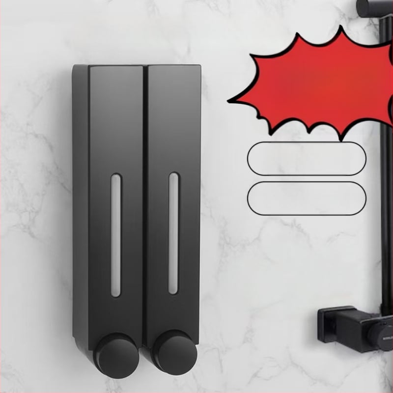 Δοσομετρητής σαπουνιού τοίχου - τύπου πατήματος, εγκατάσταση χωρίς διάτρηση, υλικό ABS+GPPS+PP, τεχνολογία έγχυσης, μοντέρνος μινιμαλισμός