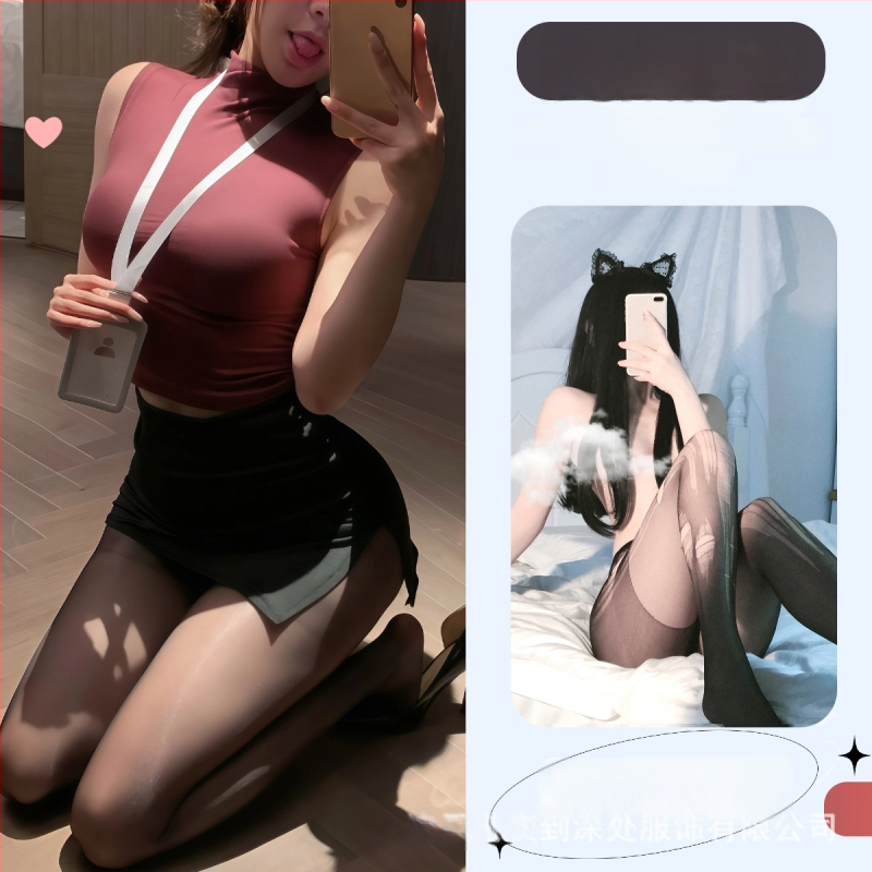 Боди с униформа за ролеви игра като секретарка, комплект бельо за жени, полиестер 90–95%, пролет 2025