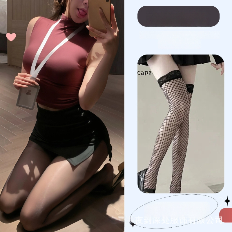 Боди с униформа за ролеви игра като секретарка, комплект бельо за жени, полиестер 90–95%, пролет 2025