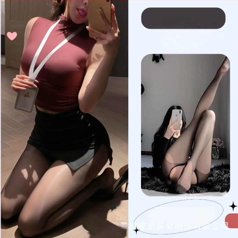 Боди с униформа за ролеви игра като секретарка, комплект бельо за жени, полиестер 90–95%, пролет 2025