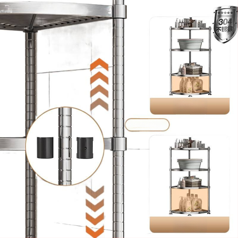 Raft de baie din oțel inoxidabil 304, montat în colț, pe podea, cu 5+ etaje, suprafață cu strat plastic, certificare CE