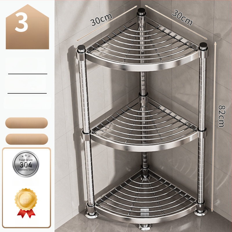 Raft de baie din oțel inoxidabil 304, montat în colț, pe podea, cu 5+ etaje, suprafață cu strat plastic, certificare CE