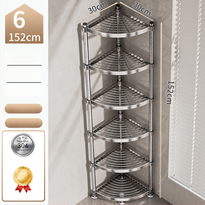 Raft de baie din oțel inoxidabil 304, montat în colț, pe podea, cu 5+ etaje, suprafață cu strat plastic, certificare CE