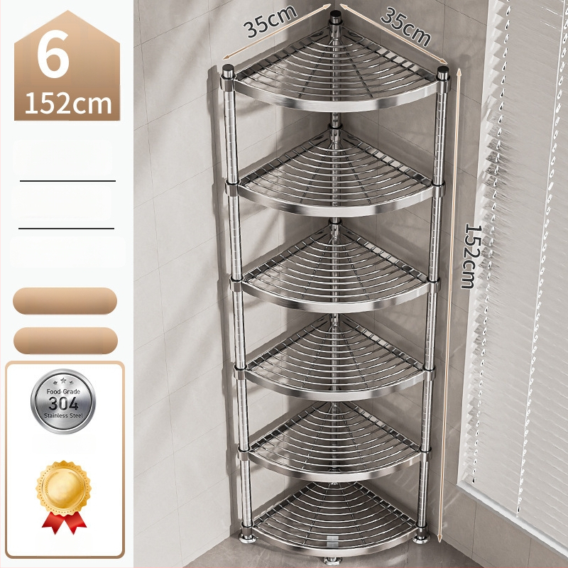 Raft de baie din oțel inoxidabil 304, montat în colț, pe podea, cu 5+ etaje, suprafață cu strat plastic, certificare CE