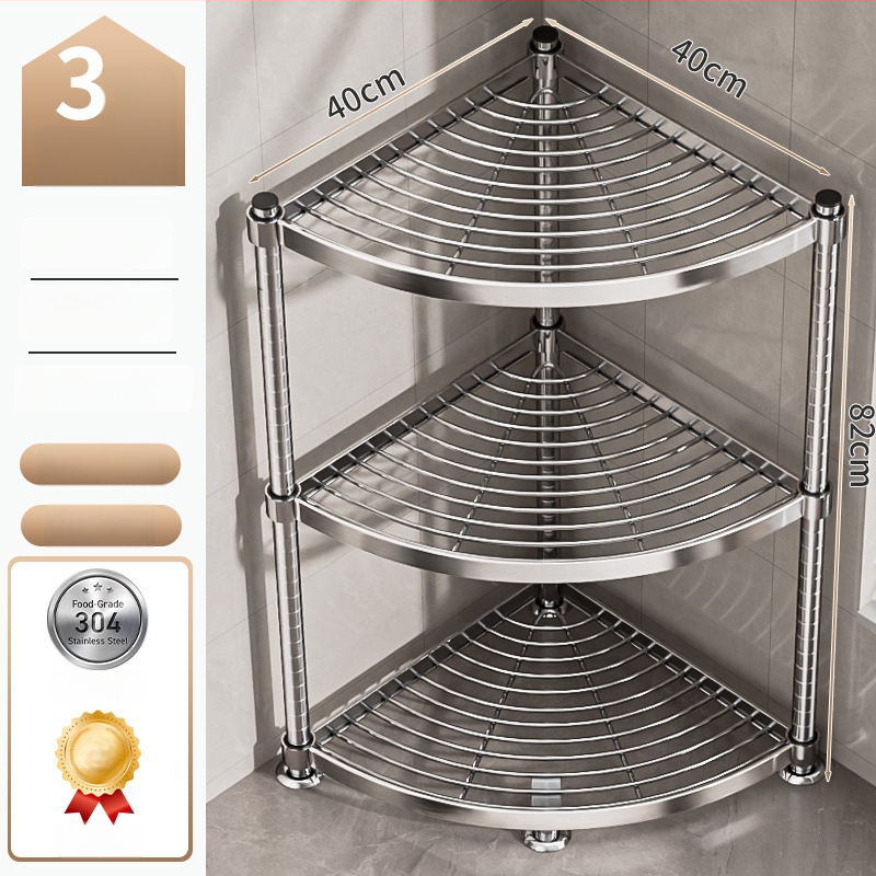 Raft de baie din oțel inoxidabil 304, montat în colț, pe podea, cu 5+ etaje, suprafață cu strat plastic, certificare CE