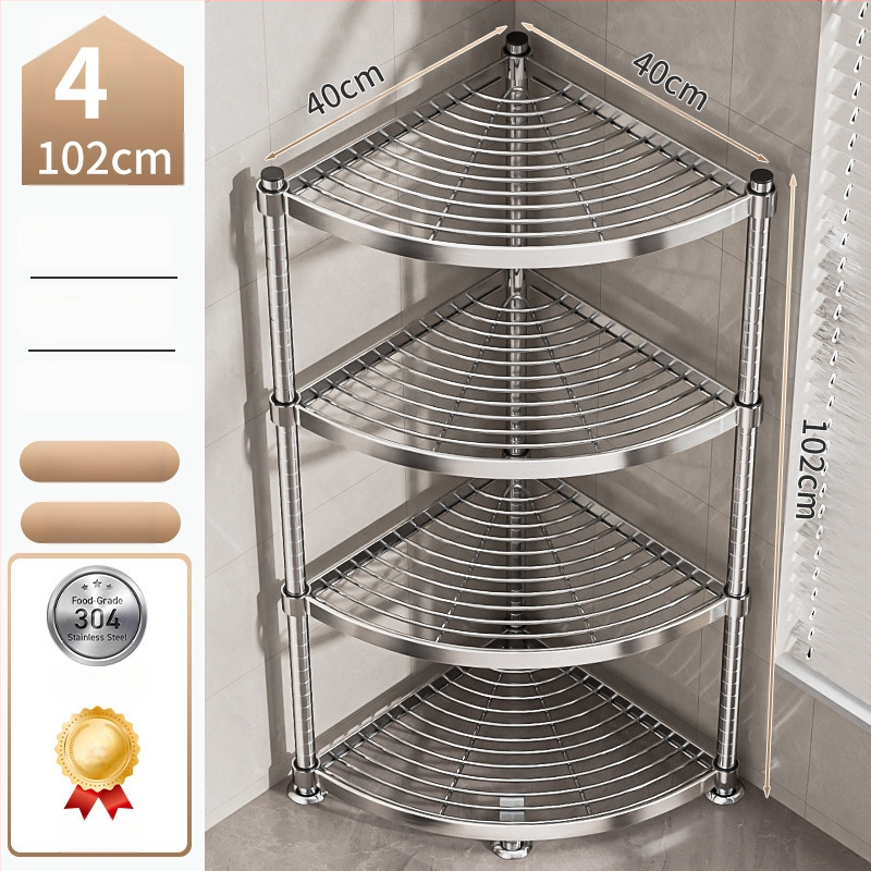 Raft de baie din oțel inoxidabil 304, montat în colț, pe podea, cu 5+ etaje, suprafață cu strat plastic, certificare CE