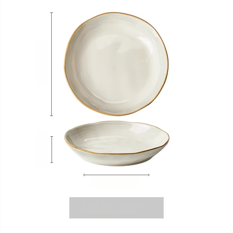 Πλατύ πιάτο πορσελάνης, τετράγωνο σχήμα, υπό γλάσο φινίρισμα, μονοχρωματικό μοτίβο, κατάλληλο για φούρνο μικροκυμάτων