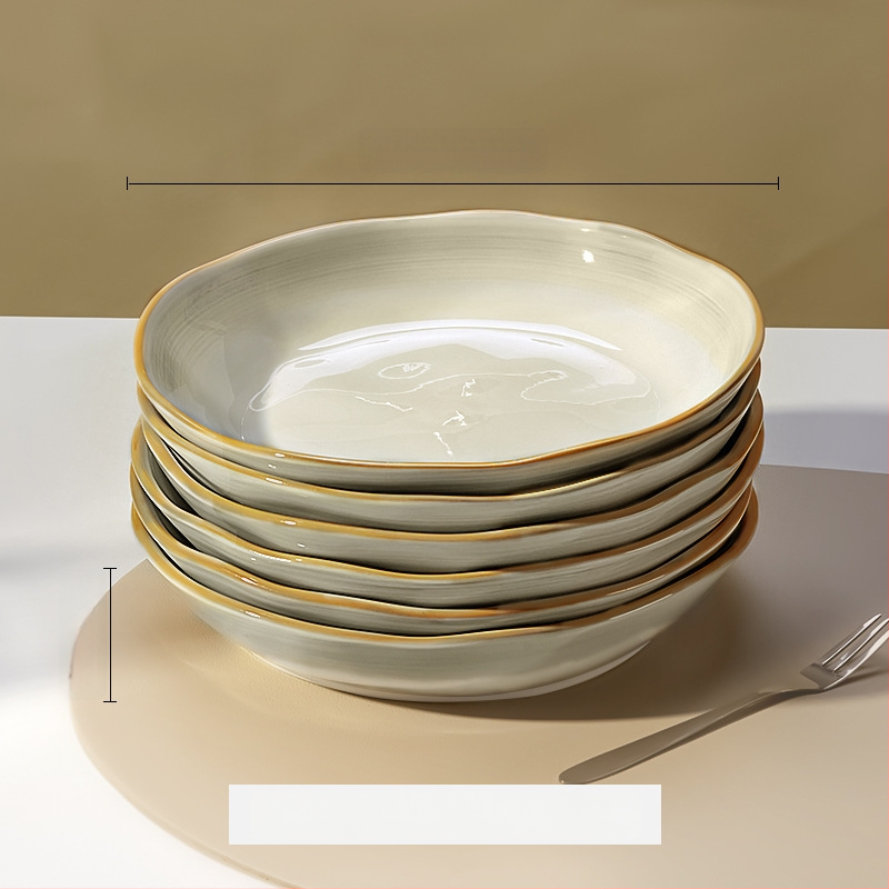 Πλατύ πιάτο πορσελάνης, τετράγωνο σχήμα, υπό γλάσο φινίρισμα, μονοχρωματικό μοτίβο, κατάλληλο για φούρνο μικροκυμάτων