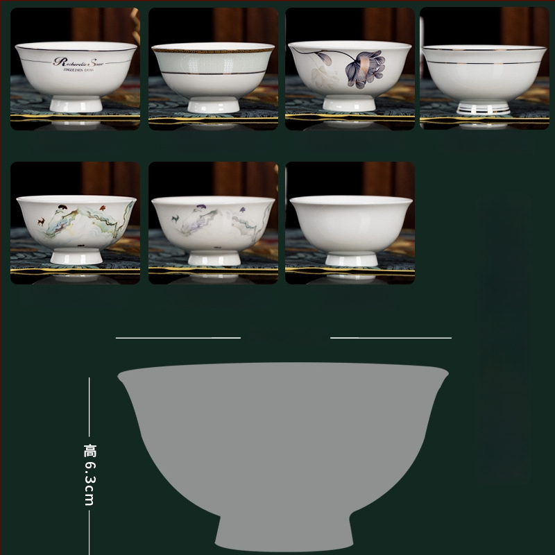 Porcelán tálak készlete, mikrohullámú sütőhöz használható, kör alakú, modern minimalista stílus, logó nyomtatva.