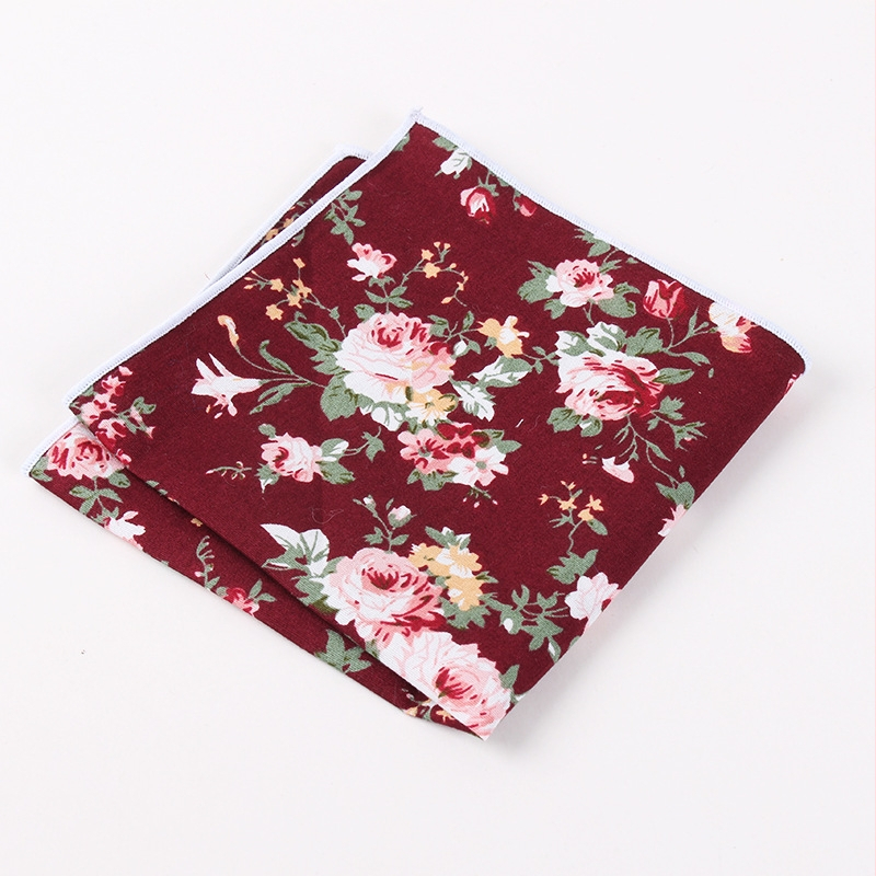 Batistă de buzunar cu model floral, din bumbac, unisex, stil lejer, toamna 2023