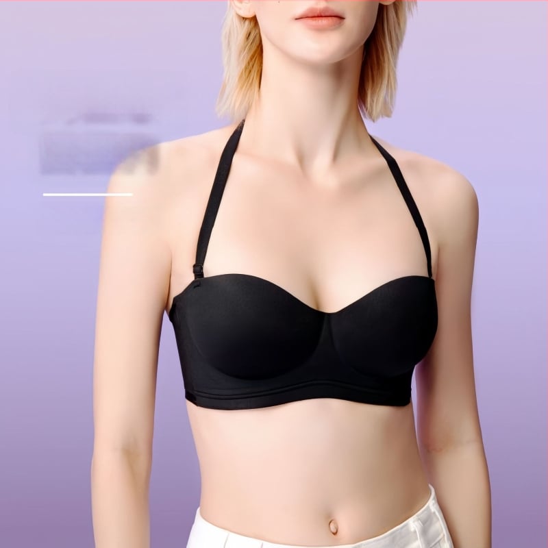 Сутиен за повдигане с чаши 1/2, дишащ найлон, отстраними двойни презрамки, закопчаване с четири реда куки, без метални пръстени