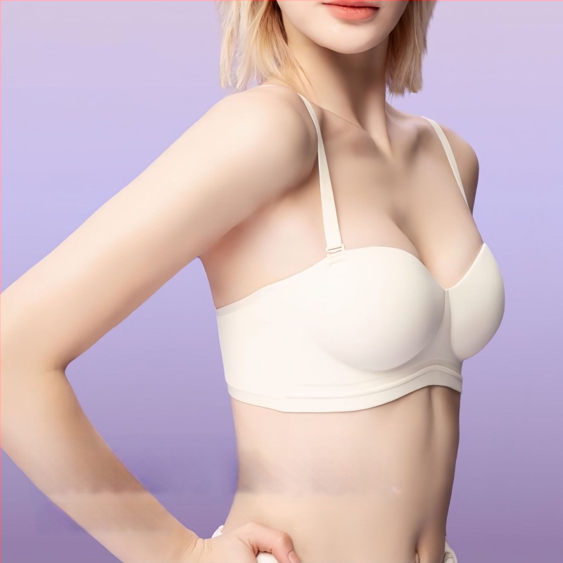 Сутиен за повдигане с чаши 1/2, дишащ найлон, отстраними двойни презрамки, закопчаване с четири реда куки, без метални пръстени