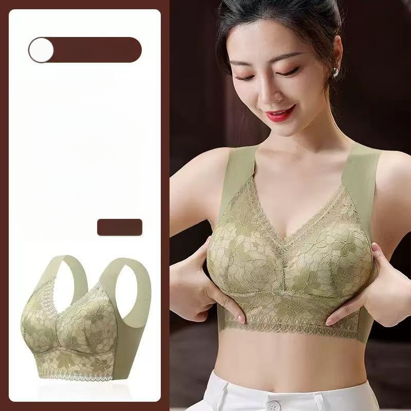 Безшевен дантелен жилет-бюстгальтер, Push-Up, Ice Silk, дишащ