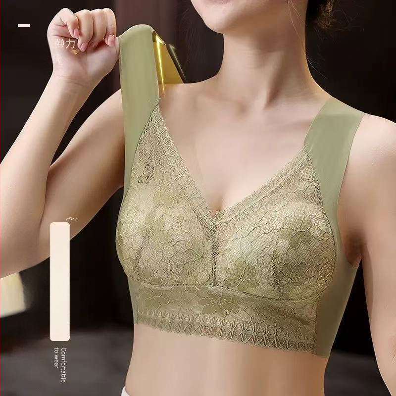 Безшевен дантелен жилет-бюстгальтер, Push-Up, Ice Silk, дишащ