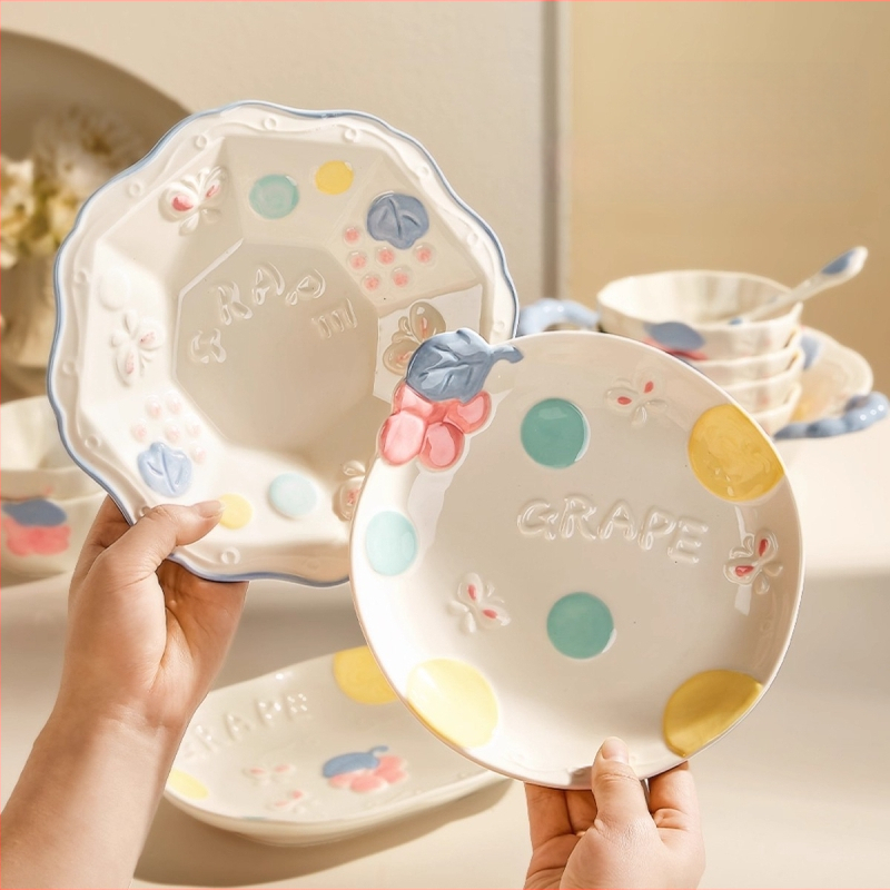 Kerámia étkészlet Magnesium Union – kézzel festett karikatúra dizájn, kerek alak, mikrohullámú sütőben is használható