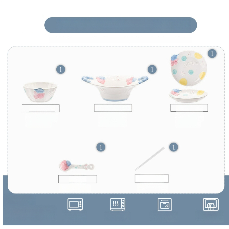Kerámia étkészlet Magnesium Union – kézzel festett karikatúra dizájn, kerek alak, mikrohullámú sütőben is használható