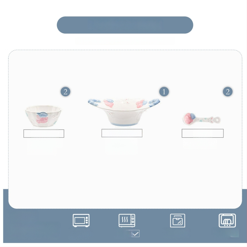 Kerámia étkészlet Magnesium Union – kézzel festett karikatúra dizájn, kerek alak, mikrohullámú sütőben is használható
