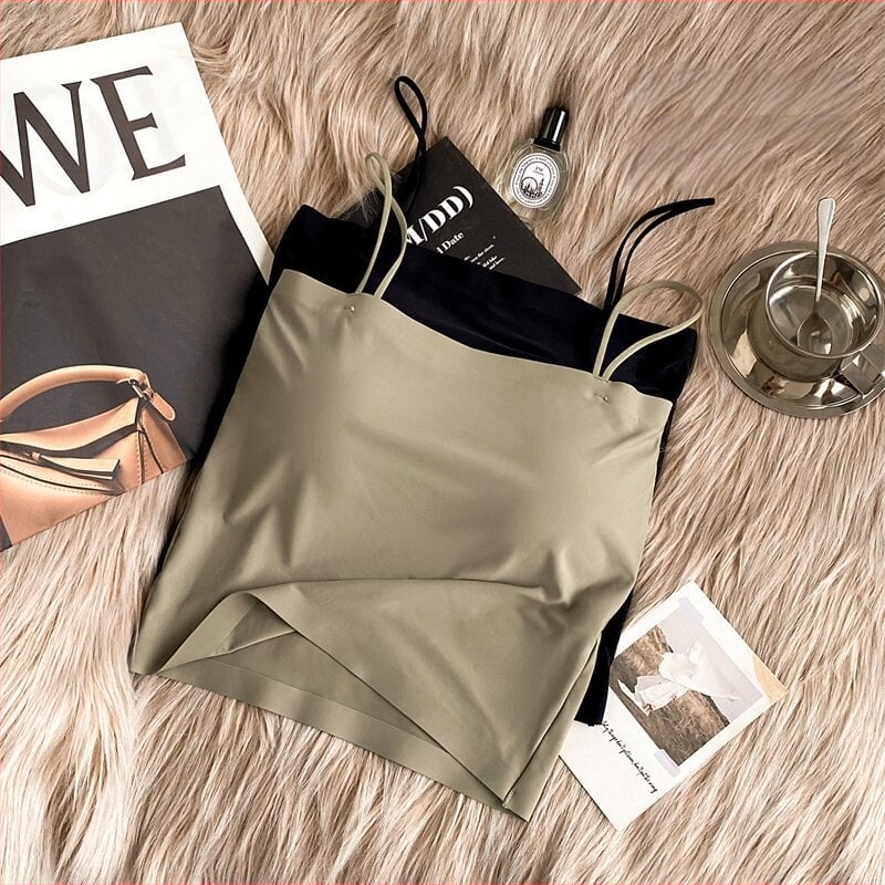 Потник за бюст с фиксирана чашка, Ice Silk плат, 80–90% найлон, дишащ, антиизпъкване, горна опора