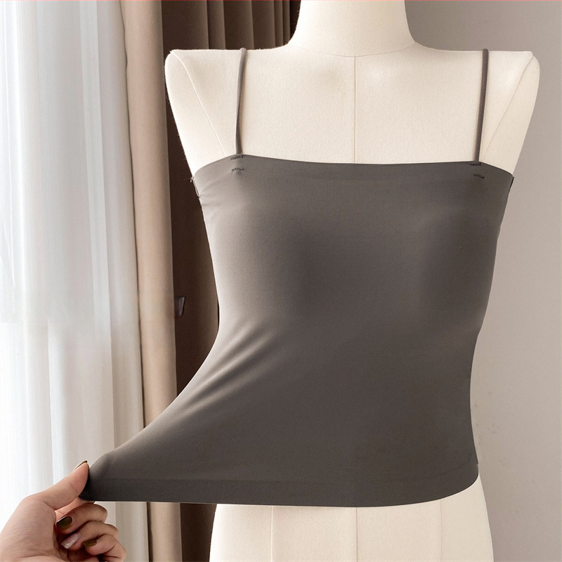 Потник за бюст с фиксирана чашка, Ice Silk плат, 80–90% найлон, дишащ, антиизпъкване, горна опора