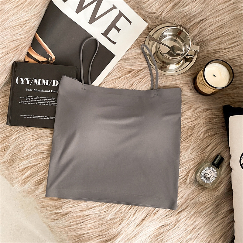 Потник за бюст с фиксирана чашка, Ice Silk плат, 80–90% найлон, дишащ, антиизпъкване, горна опора