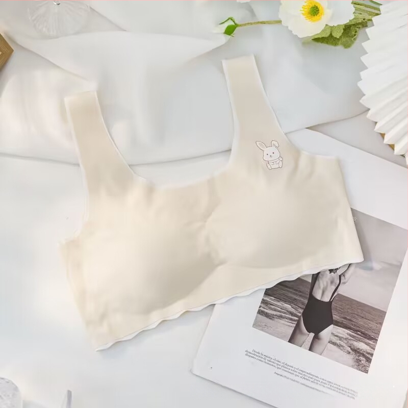 Безшевен потник за тийнейджърки 13–18 г., дишащ и комфортен; материя: найлон; стил: потник, ежедневен; форма на чашка: тънко оформена чашка; чашка: пълна чашка.