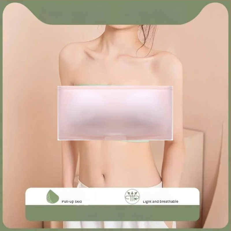 Без презрамки бюстгальтер за обвиване на бюста — (нейлон; 70–80% основна материя; пълна чашка; тънка формована чашка; безшевен)