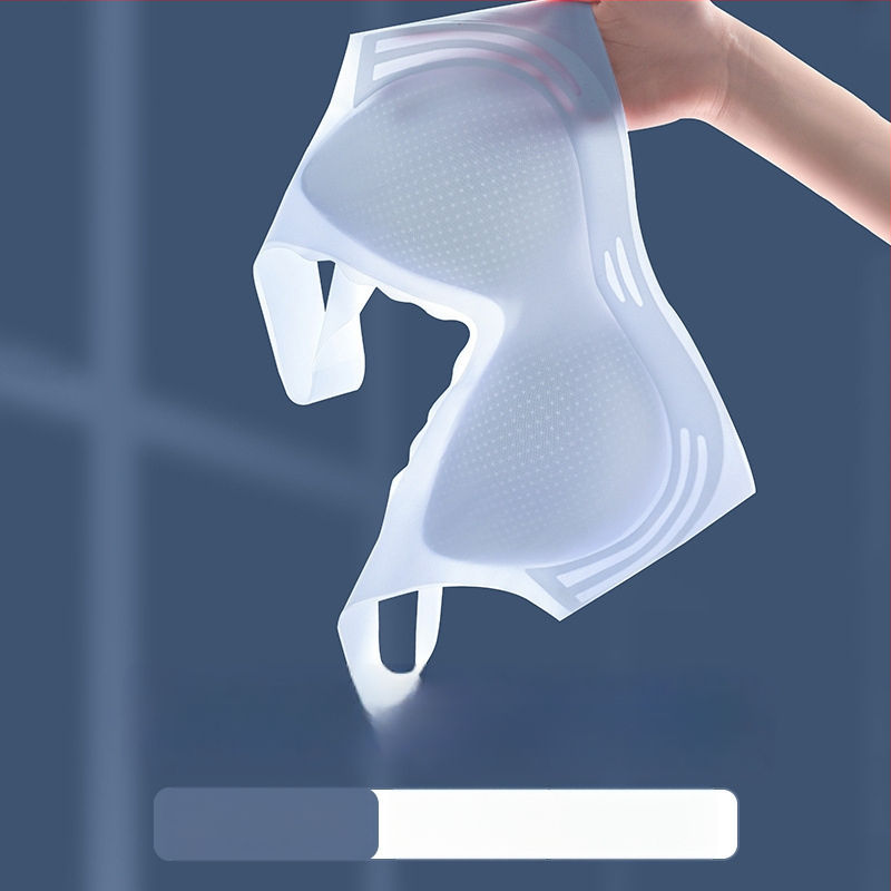 Найлонов бандеу сутиен без презрамки, безшевен, тънки чашки, дишащ дизайн, гръдна дължина