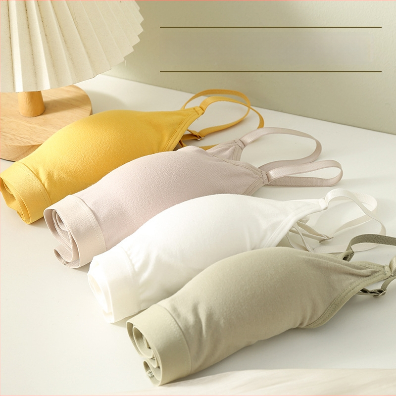 Памучен безпрезрамков сутиен с тънки формовани чашки и U‑образна гръбна част