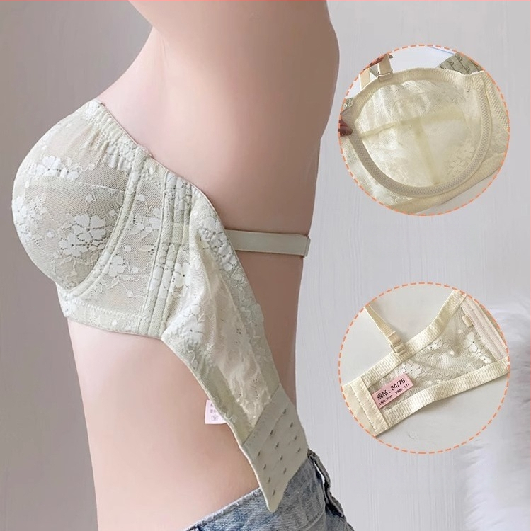 Be peties liemenėlė iš nėrinių su minkštu plieno žiedu, ultra ploni formuoti puodeliai, nuimamos dvigubos petnešėlės