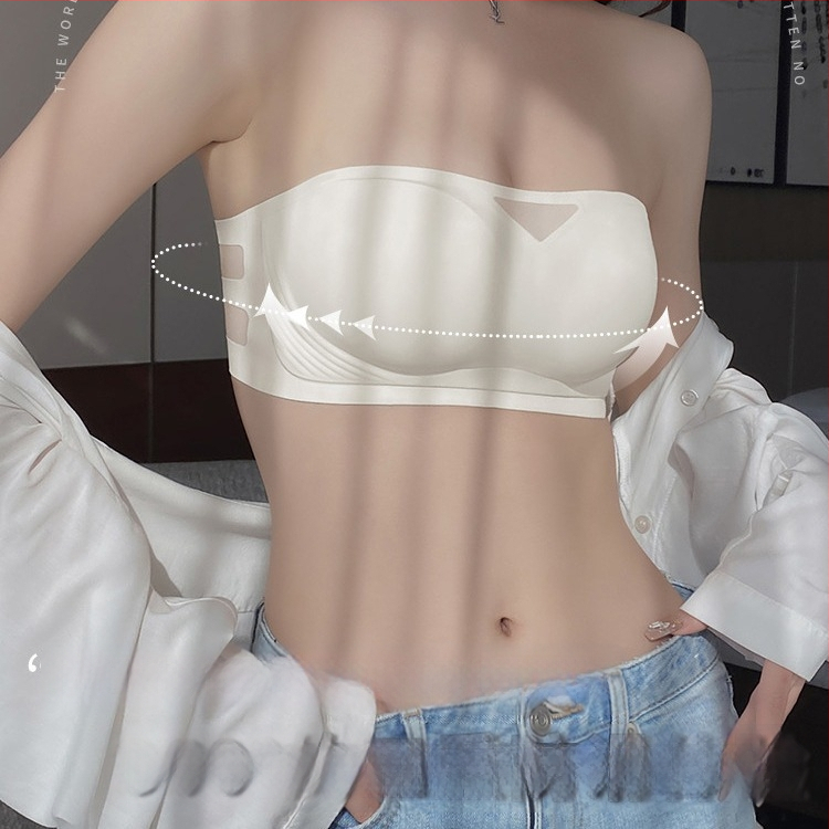 Без презрамки бюстгальтер, нехлъзгащ се, невидим, тънки оформени чашки, плат найлон, подплата спандекс