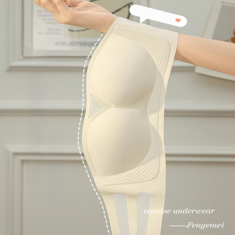 Без презрамки бюстгальтер, нехлъзгащ се, невидим, тънки оформени чашки, плат найлон, подплата спандекс