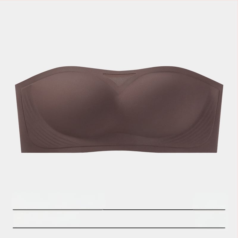 Без презрамки бюстгальтер, нехлъзгащ се, невидим, тънки оформени чашки, плат найлон, подплата спандекс