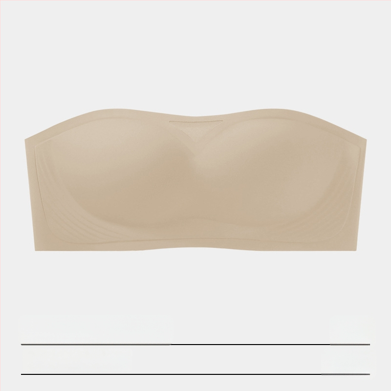 Без презрамки бюстгальтер, нехлъзгащ се, невидим, тънки оформени чашки, плат найлон, подплата спандекс