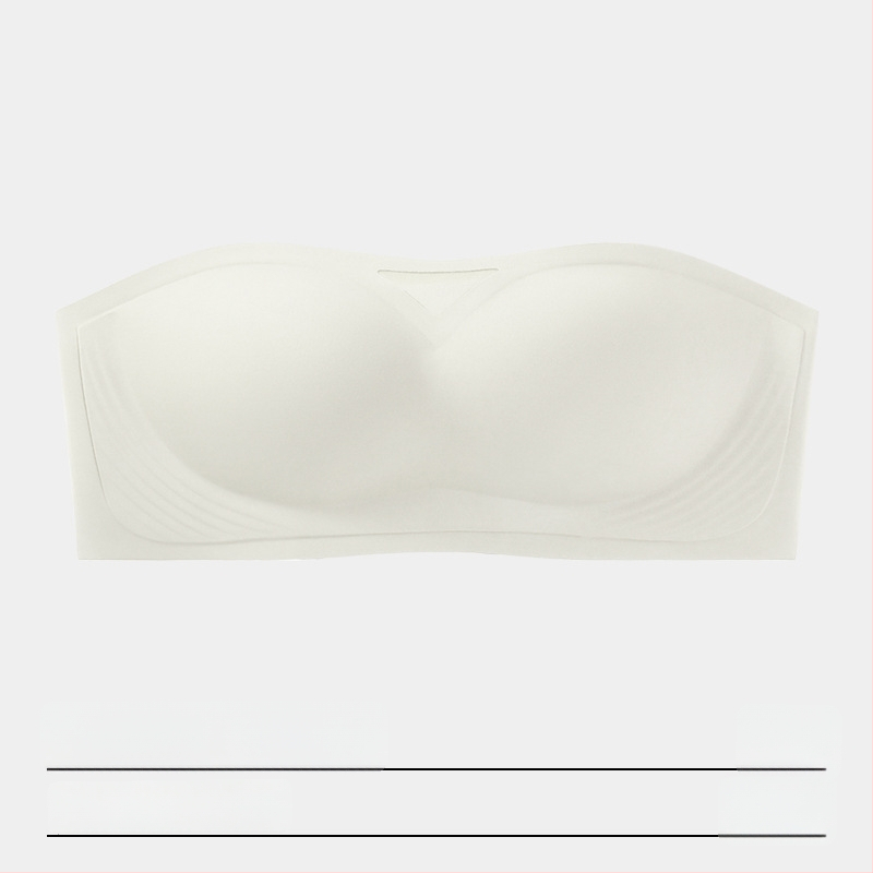 Без презрамки бюстгальтер, нехлъзгащ се, невидим, тънки оформени чашки, плат найлон, подплата спандекс