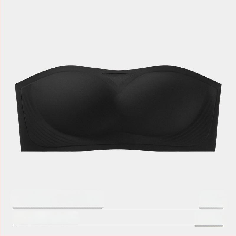 Без презрамки бюстгальтер, нехлъзгащ се, невидим, тънки оформени чашки, плат найлон, подплата спандекс